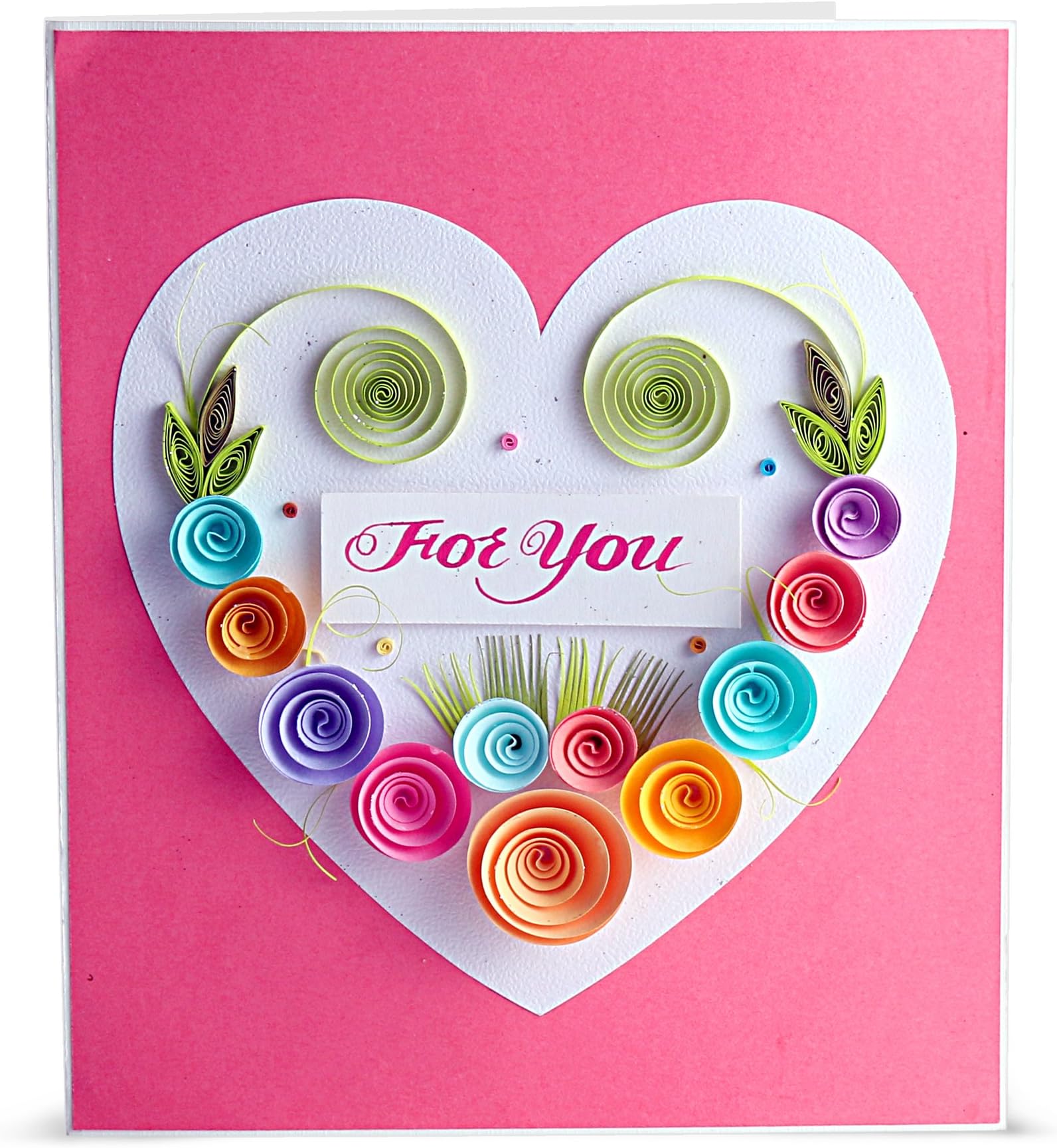 Swapnil Arts Handmade 3D Paper Quilling for You Greeting Card- Friendship/Love/Valentines Gift for Girlfriend/Boyfriend/Friend/Husband/Wife