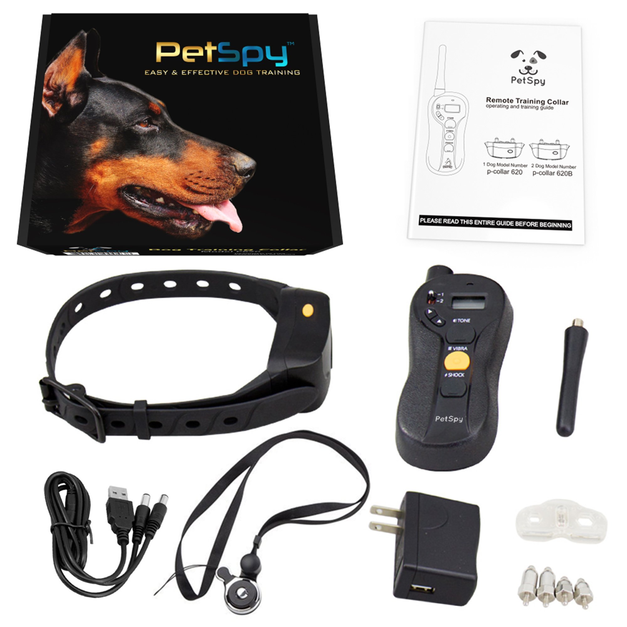 PetSpy P620 Dog Training Shock Collar for Dogs with Vibration, Electric