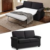 KOBY HOME Pull Out Sofa Bed,57"Sleeper Loveseat Couch for Living Room,Black | Convertible Sleeper Couch Bed with Mattress for Living Room