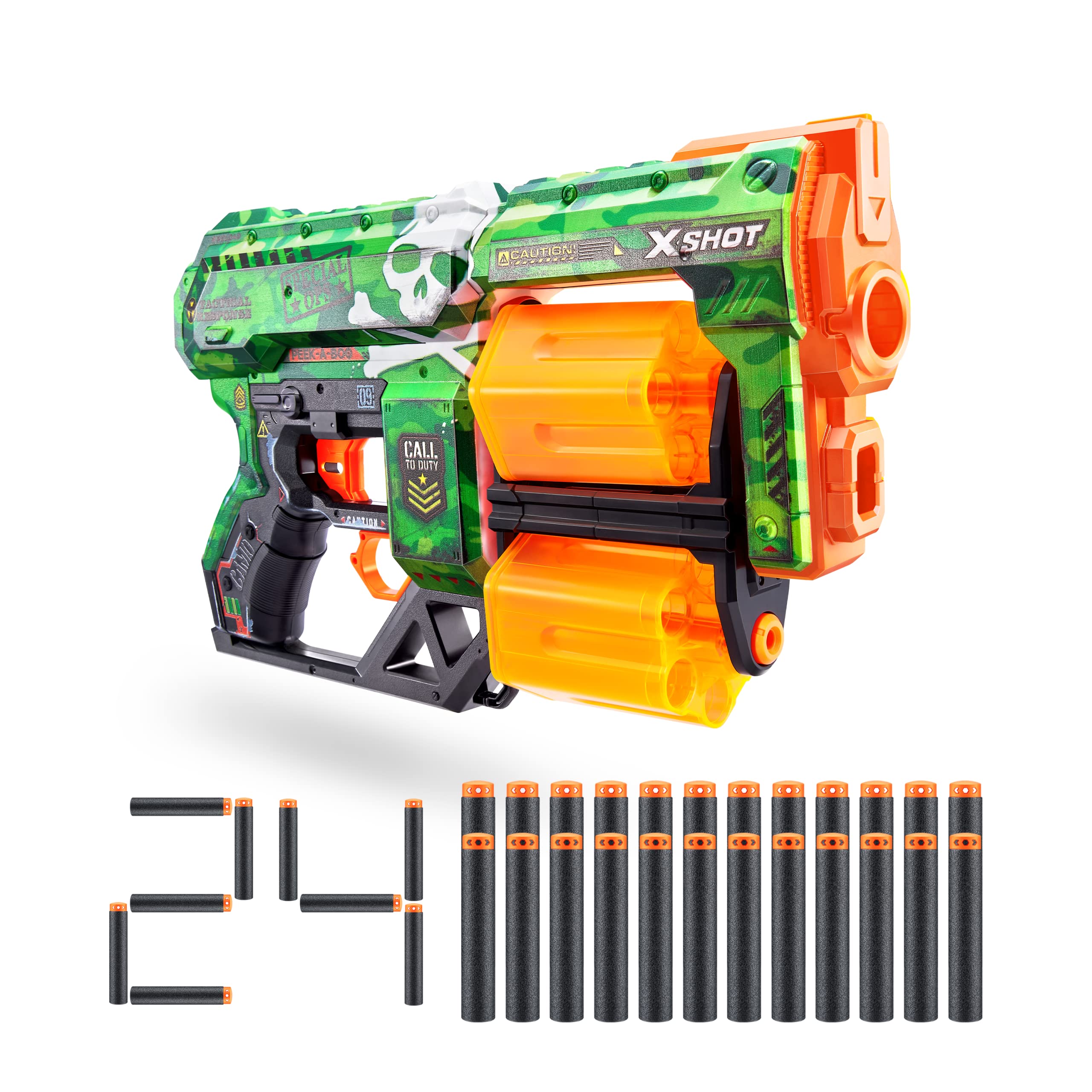 XSHOT Skins Dread Foam Dart Blaster - Camo, 24 Darts by ZURU