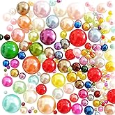 JKanruh 10000 Pieces Mixed Color Half Pearl Bead Flat Back Plastic Beads for DIY Crafts,Nail,Decor,Scrapbooking (7 Sizes,2mm-10mm)