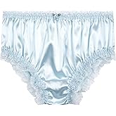 Satini Women's Satin Frilly Lace Sissy French Knickers Briefs Panties