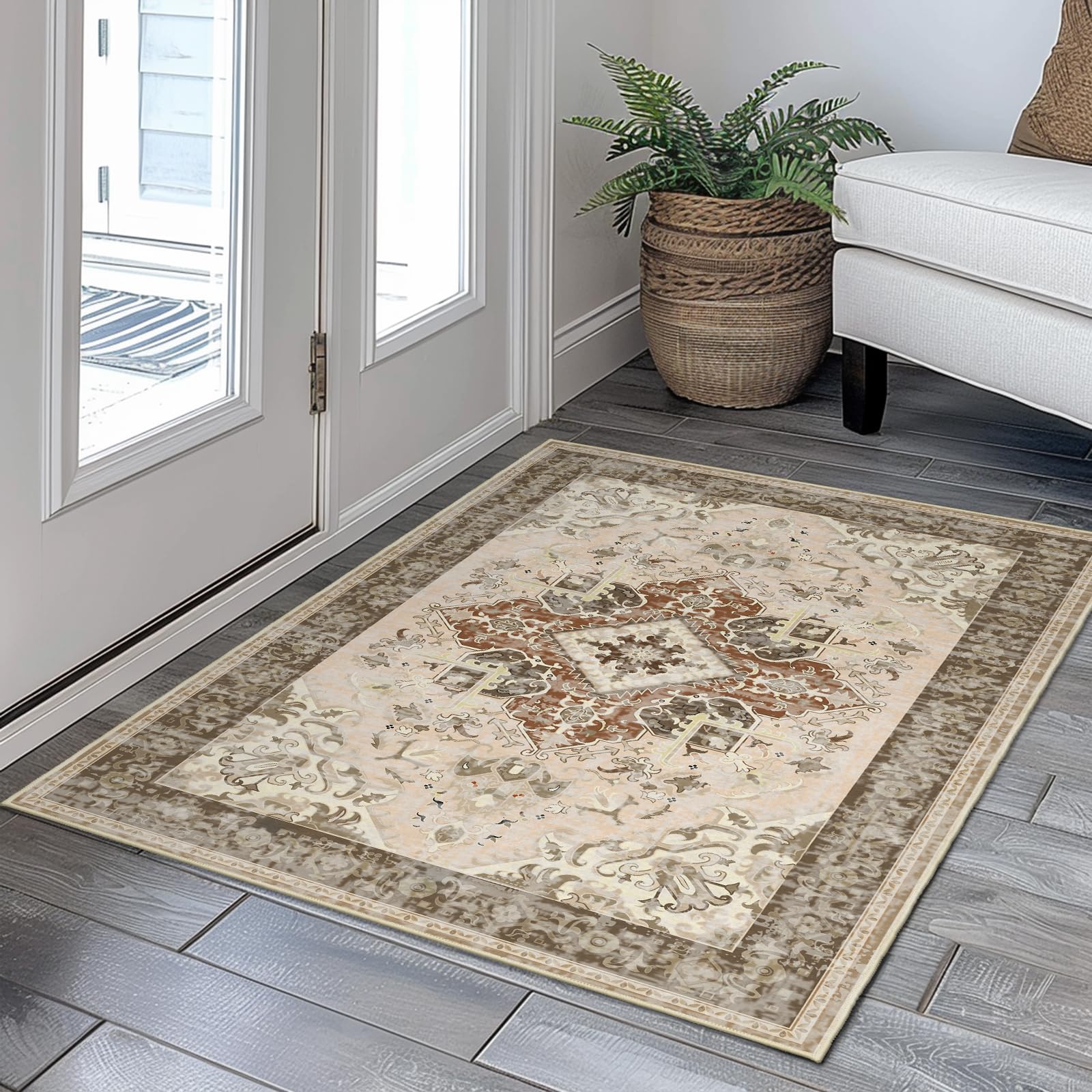 Photo 1 of 2x3 Rug for Entryway - Indoor Front Door Mats Entrance, Small Rugs Washable for Kitchen Bedroom Non Slip