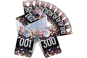 Jetec Live Plastic Number Tags, Consecutive Reusable Normal and Mirrored Image Number Tags for Live Coat Room Hanger Cards