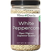 Viva Doria White Peppercorn, Whole White Pepper, 18 Oz For Grinder Refill