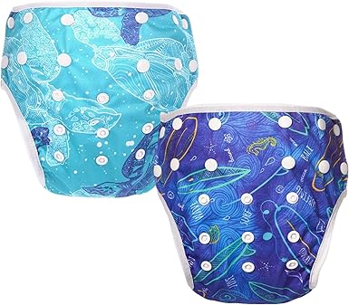 Amazon Com 2 Panales Impermeables Reutilizables Para Natacion Talla Unica Para Bebes Bebes Y Bebes A Prueba De Fugas Para Ninos De 8 A 25 Libras Talla Unica Blue Ocean Health Personal Care
