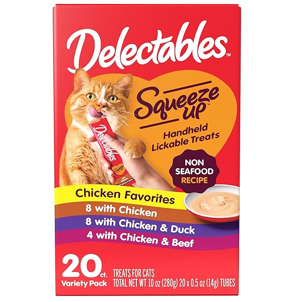 DELECTABLES SQUEEZE UP NON-SEAFOOD VARIETY PACK LICKABLE CAT TREAT, 20 COUNT (PACK OF 1)