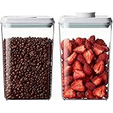 Melovom Pop Food Storage Containers Set Airtight Food Storage Containers with Pop Lids, Kitchen Pantry Organization and Storage, BPA Free, 2 x 2.8Qt