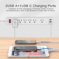10 Ft Power Strip Surge Protector - Yintar