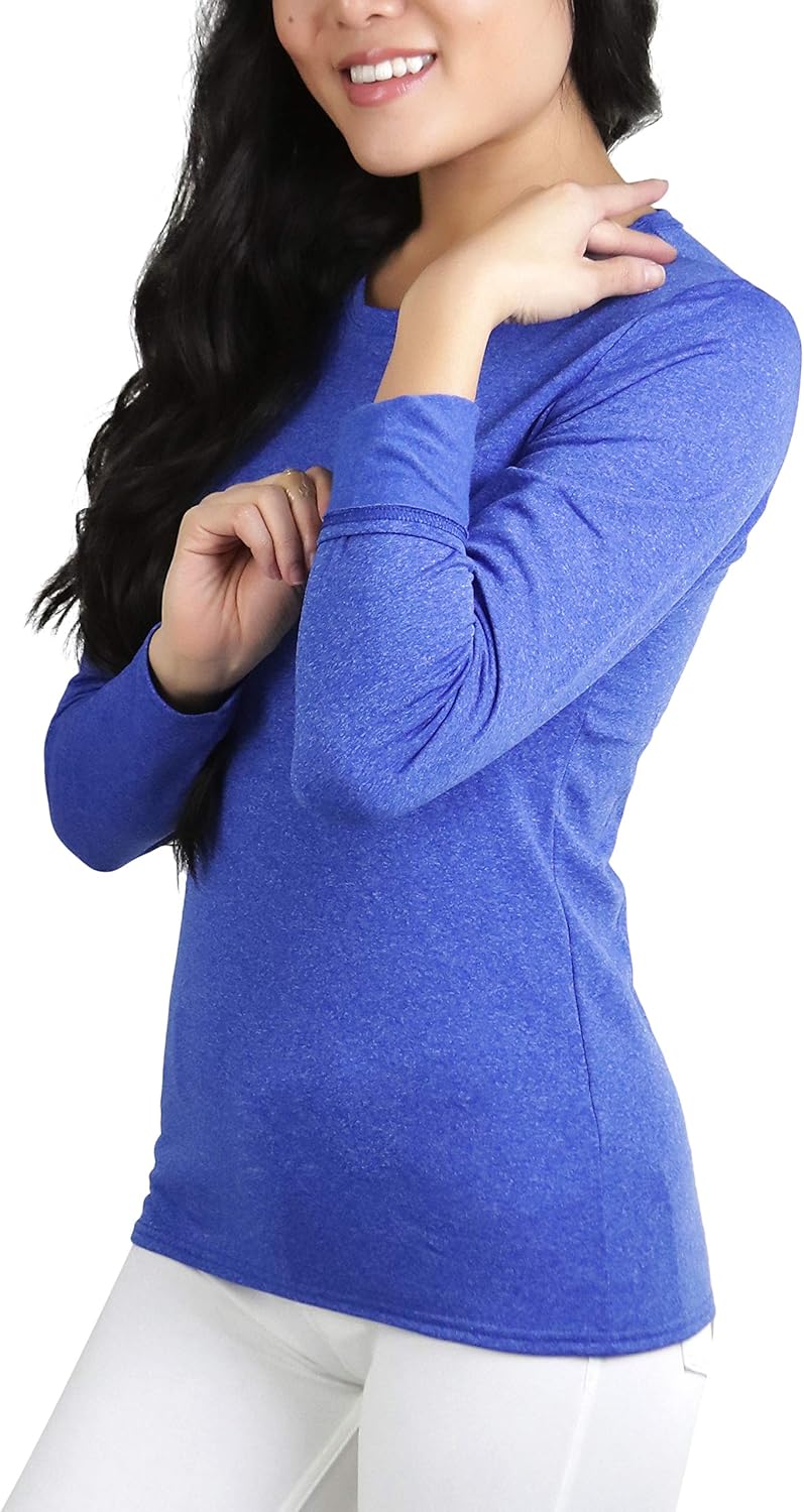 ToBeInStyle Women’s Crew Neck Fleece Lined Long Sleeve Tee Thermal Tops at  Women’s Clothing store