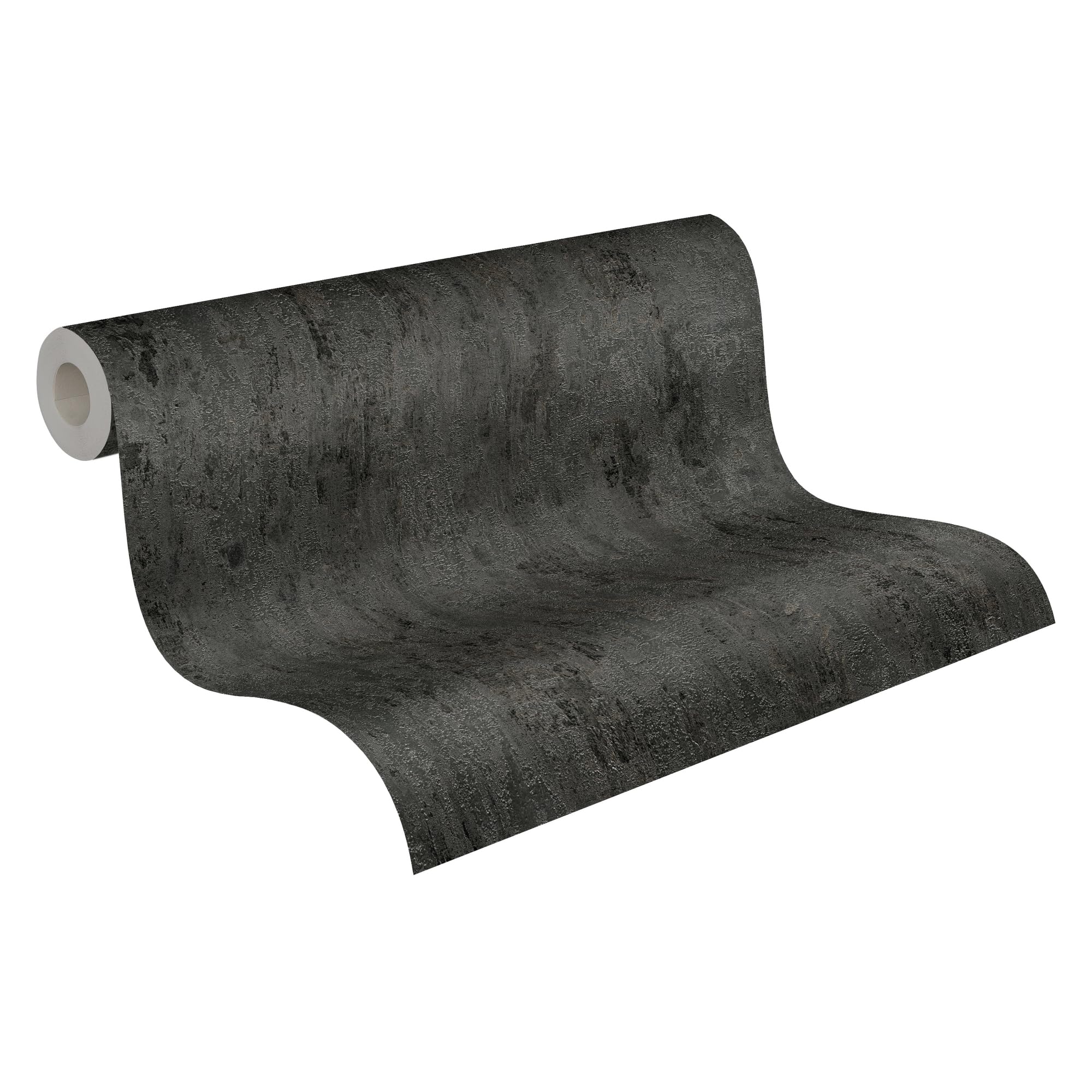 A.S. Création Plain Wallpaper Elements Non-Woven 10.05 m x 0.53 m Black Silver Grey Made in Germany 326515 32651-5