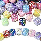 LiQunSweet 50 Pcs UV Plating Rainbow Color Dice Acrylic Beads Iridescent Cube Loose Spacer Plastic Beads for DIY Jewelry Making Bracelet Accessories