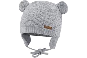 Bestjybt Baby Hat Cute Bear Infant Toddler Earflap Fleece Lined Beanie Warm Caps for Fall Winter