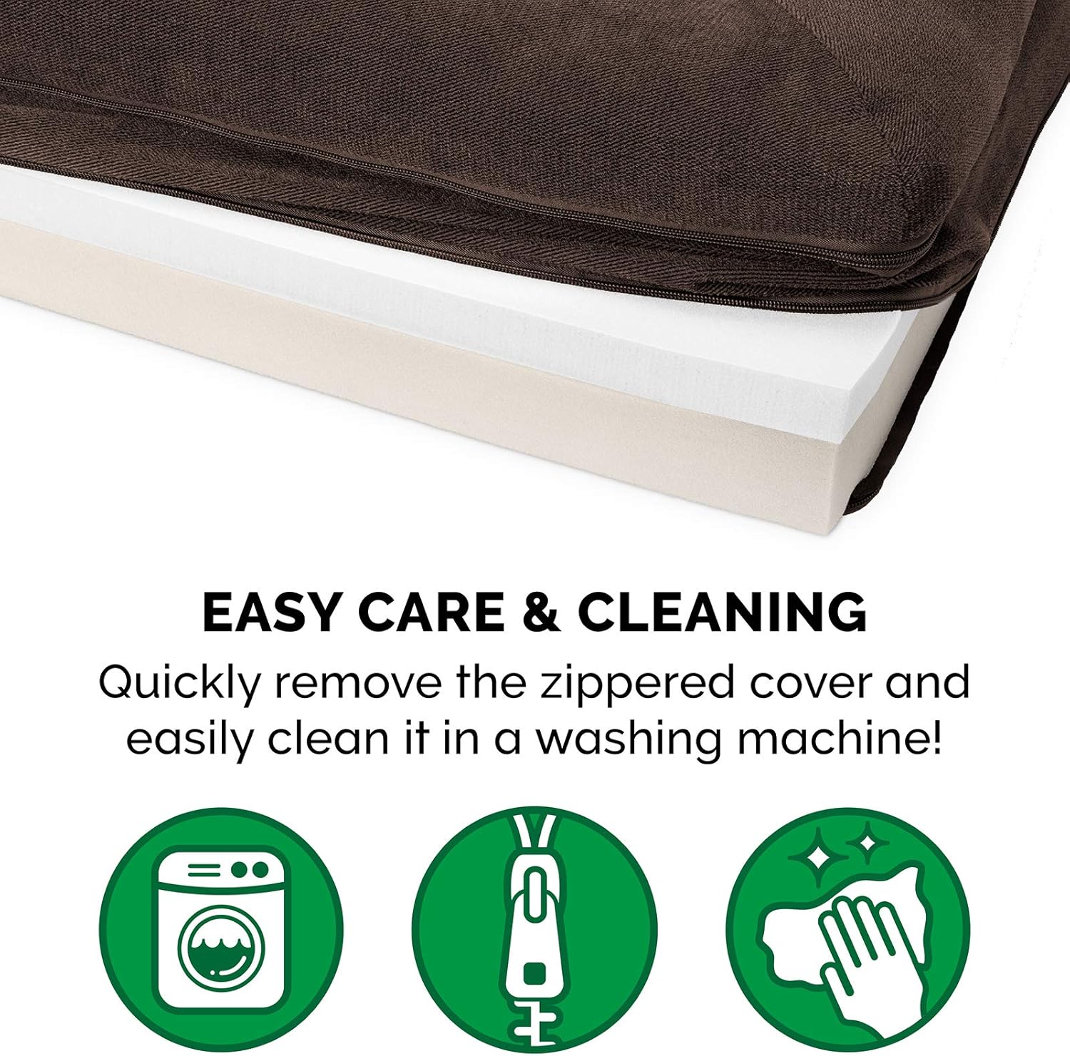 Furhaven Pet Dog Bed - Memory Foam Faux Fleece and Chenille Traditional Sofa-Style Living Room Couch Pet Bed with Removable Cover for Dogs and Cats, Coffee, Jumbo : Pet Supplies
