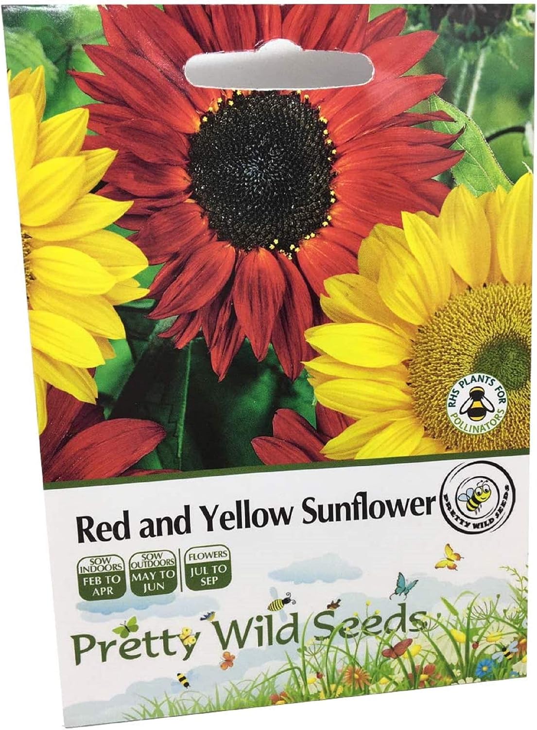 30 Red Sunflower Seeds Plus 30 Giant Yellow Seeds Flower Seeds by Pretty Wild Seeds Fresh UK Seeds 1 Packet of Each