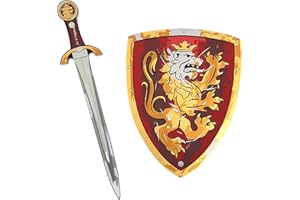 Liontouch - Noble Knight Toy Sword & Shield for Kids, Red | Pretend Play Set in Durable Foam in Traditional Medieval Style | Safe Toy Weapons & Combat Armor for Dress Up & Knight Costumes for Boys