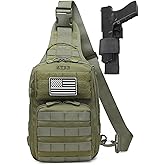 ATBP Tactical Sling Backpack with Holster Military Crossbody Bag for Men Single Shoulder Back Pack 10L