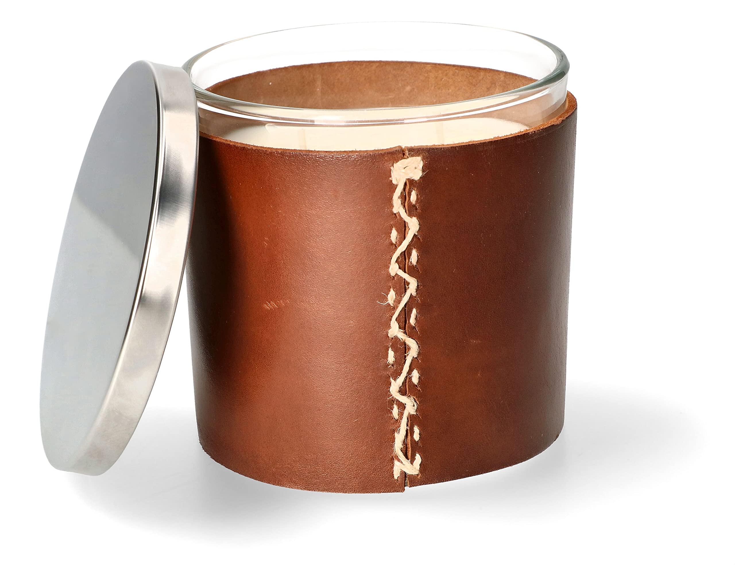 ABRATO® Fragrance Lamp 10 x 10 cm Glass No2 with Leather Frame SSG Unique Fragrance