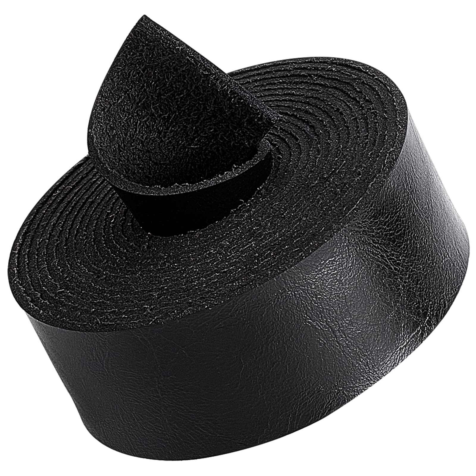 GORGECRAFT 2m x 25mm Black Leather Strap Glossy Lychee Pattern Leather Strips 1.3 mm Thick Single Sided Flat Leather Cord Strings for DIY Crafts Bracelet Jewelry Making Wrapping Supplies