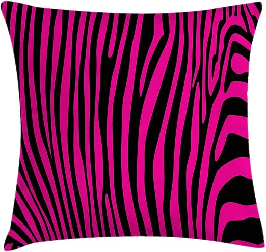 Amazon Com Ambesonne Pink Zebra Throw Pillow Cushion Cover