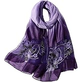 WINCESS.YU Silk Scarf for Women Lightweight Shawls and Wraps for Weddings Fashion Pashmina Shawl Embroidered Scarves