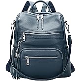 ALTOSY Genuine Leather Backpack Purse for Women Large Shoulder Bag With Laptop Compartment Multiple Pockets(S106 Indigo Blue)