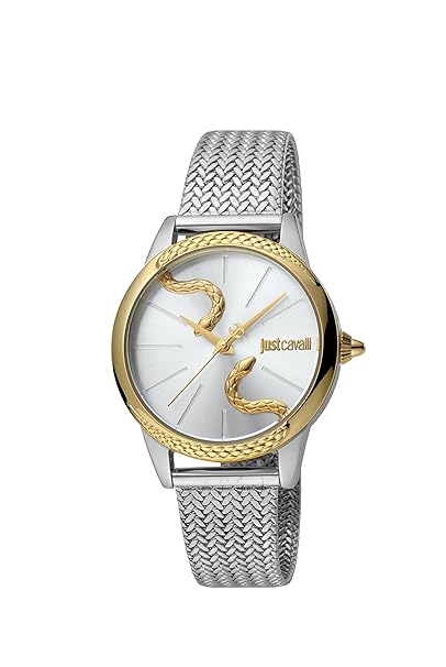 Just Cavalli Damen Analog Quarz Uhr mit Edelstahl Armband JC1L029M0135