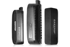 EAST TOP ET12 Chromatic Harmonica of C key for Adults and Professionals with Unique Modern Design, Black Cover