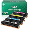 GREENSKY Compatible Toner Cartridge Replacement for HP 125A CB540A CB541A CB542A CB543A Color CM1312 MFP CM1312nfi CP1215 CP1515n CP1518ni Printer (Black, Cyan, Yellow, Magenta, 4-Pack)