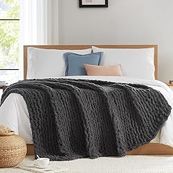 L'AGRATY Chunky Knit Blanket Throw - Soft Chunky