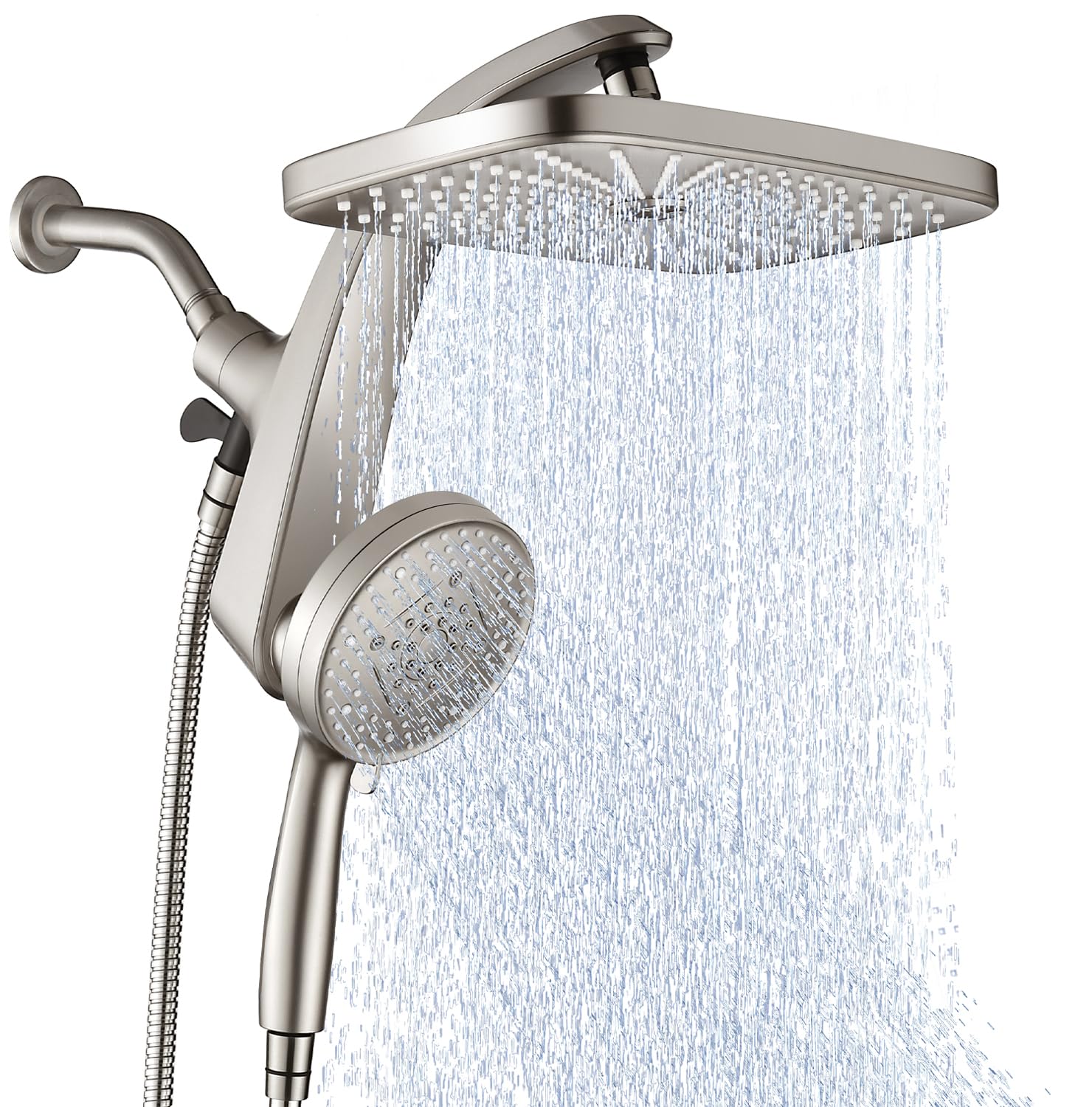 12" High Pressue Rain Shower Head with Handheld, 9 Sprays Hand Showerhead