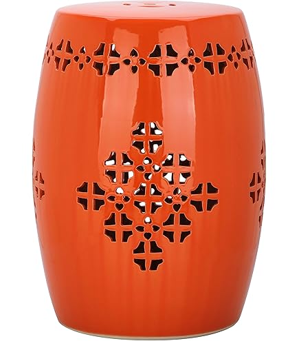 Outdoor Garden Stool Vintage Chinoiserie Porcelain Drum Garden