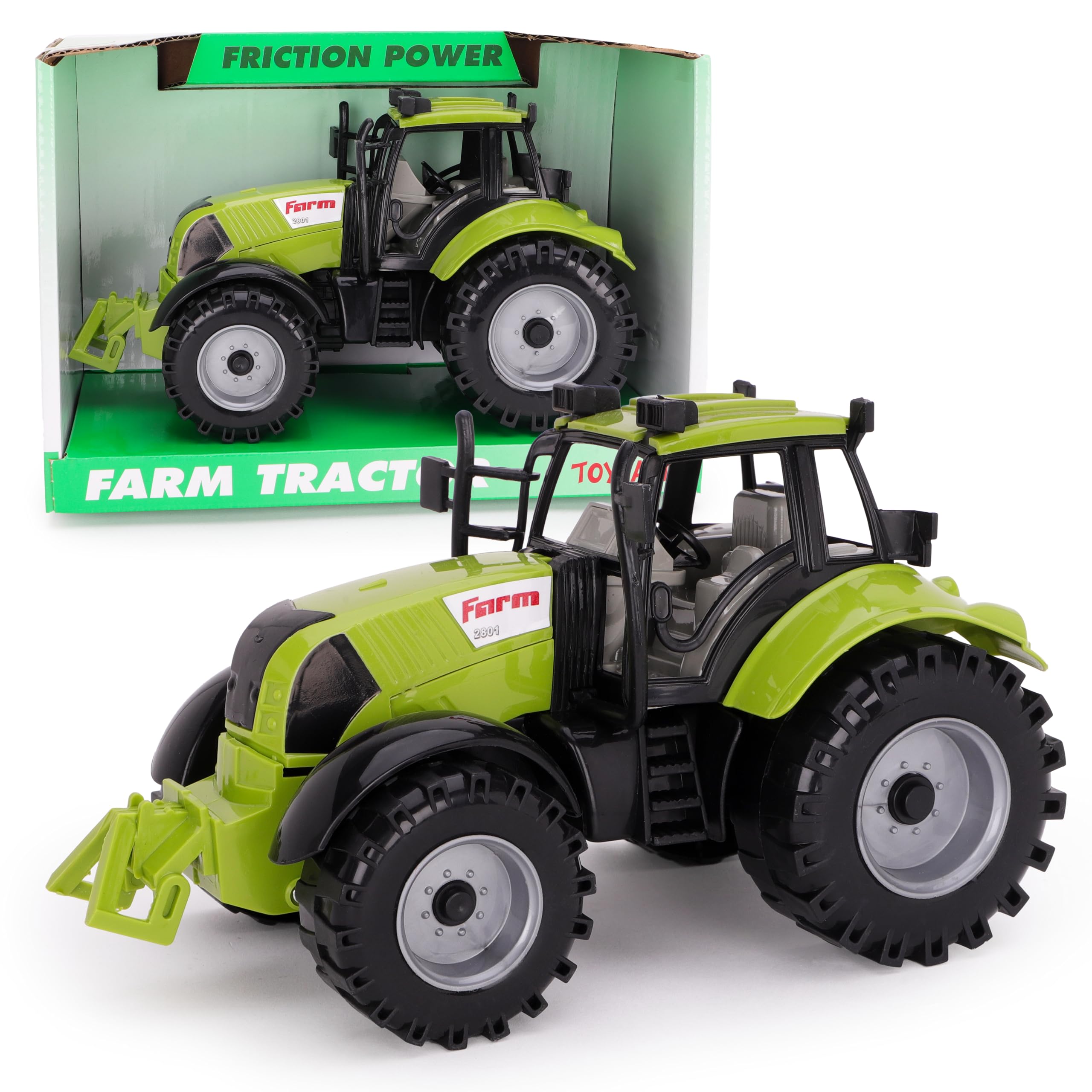Toyland Farm Tractor Friction with Opening Hood - Available in Pink, Red and Green — image 1