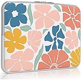 iCasso Laptop Sleeve 13 inch for MacBook Air 13-13.6 inch M3/M2/M1, Laptop Sleeve for MacBook Pro 13 inch 2024-2016, Slim Protective Travel Carrying Case for MacBook Pro 14 inch, Colorful Flower