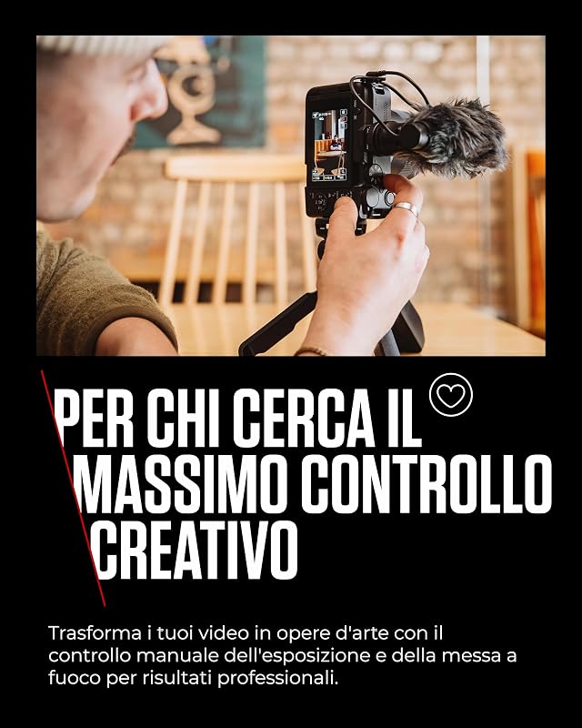 EOS R50 V - Fotocamere per Vlogging (Solo Corpo) | Compatibile con Obiettivi Canon RF | Attrezzatura per Content Creator, Vlog e Viaggi | Connettività Bluetooth