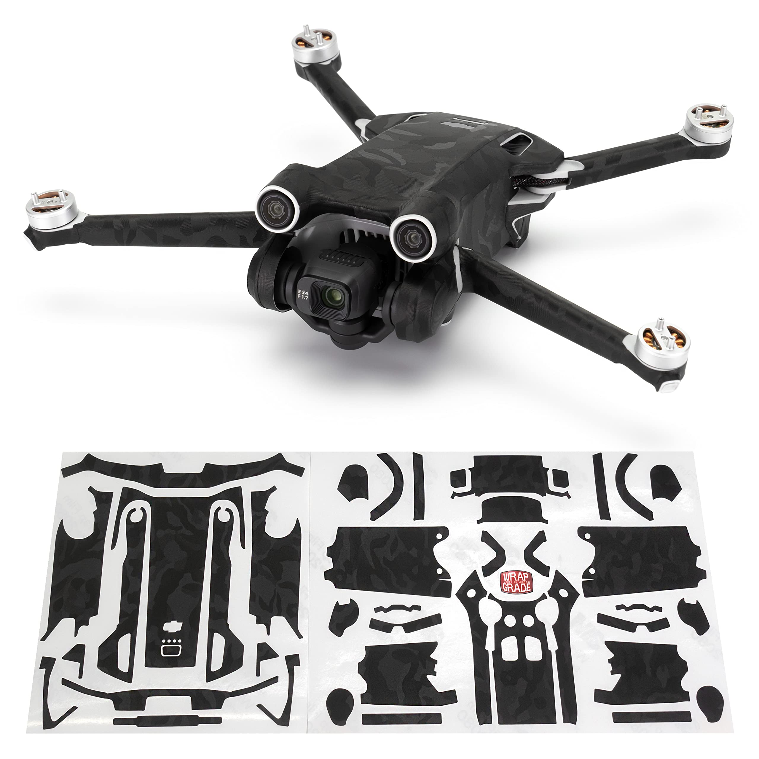 WRAPGRADE Skin Compatible with DJI Mini 3 Pro (BLACK BUMPY CAMO) — image 1