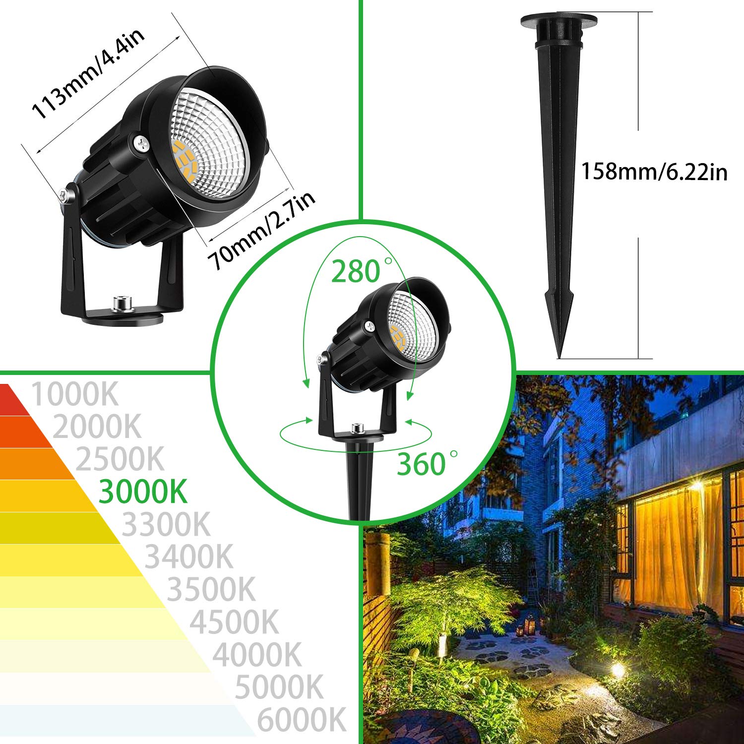 Solar Gartenleuchte Meikee 450lm Garten Solarstrahler Ip66 Wasserdicht Led Solarlampe Aussen Solarleuchte 3 Stuck Mit Erdspiess Wegeleuchte Fur Baume Hof 6000k Kaltweiss Rasen Gartenweg Straucher Solarleuchten Beleuchtung