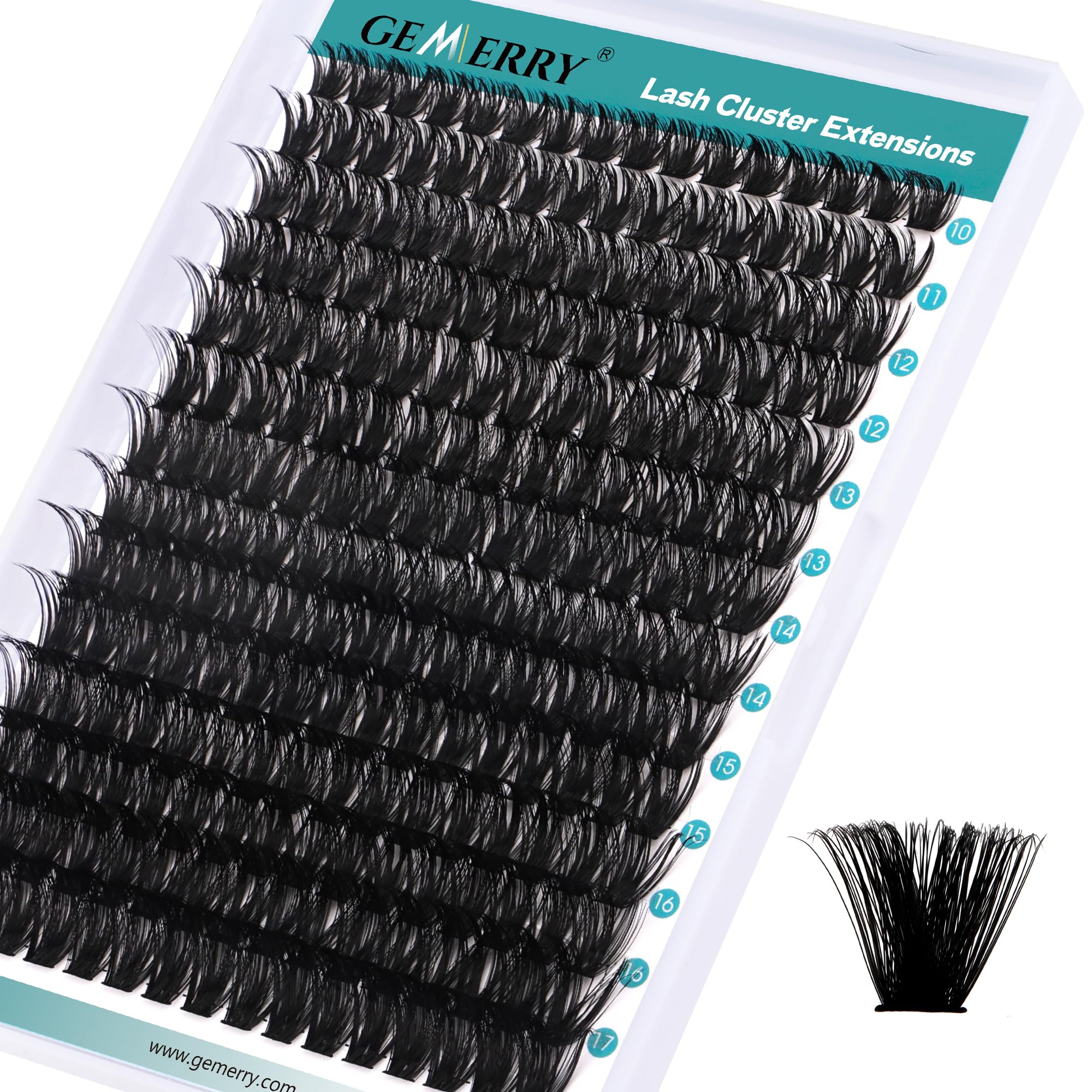 GEMERRY Individual Eyelashes 100D Curl Cluster Lashes Natural Eyelash Extension 280pcs Mixed Tray Reusable Handmade Home Application (100D-0.07D-10-18MIX) — image 1