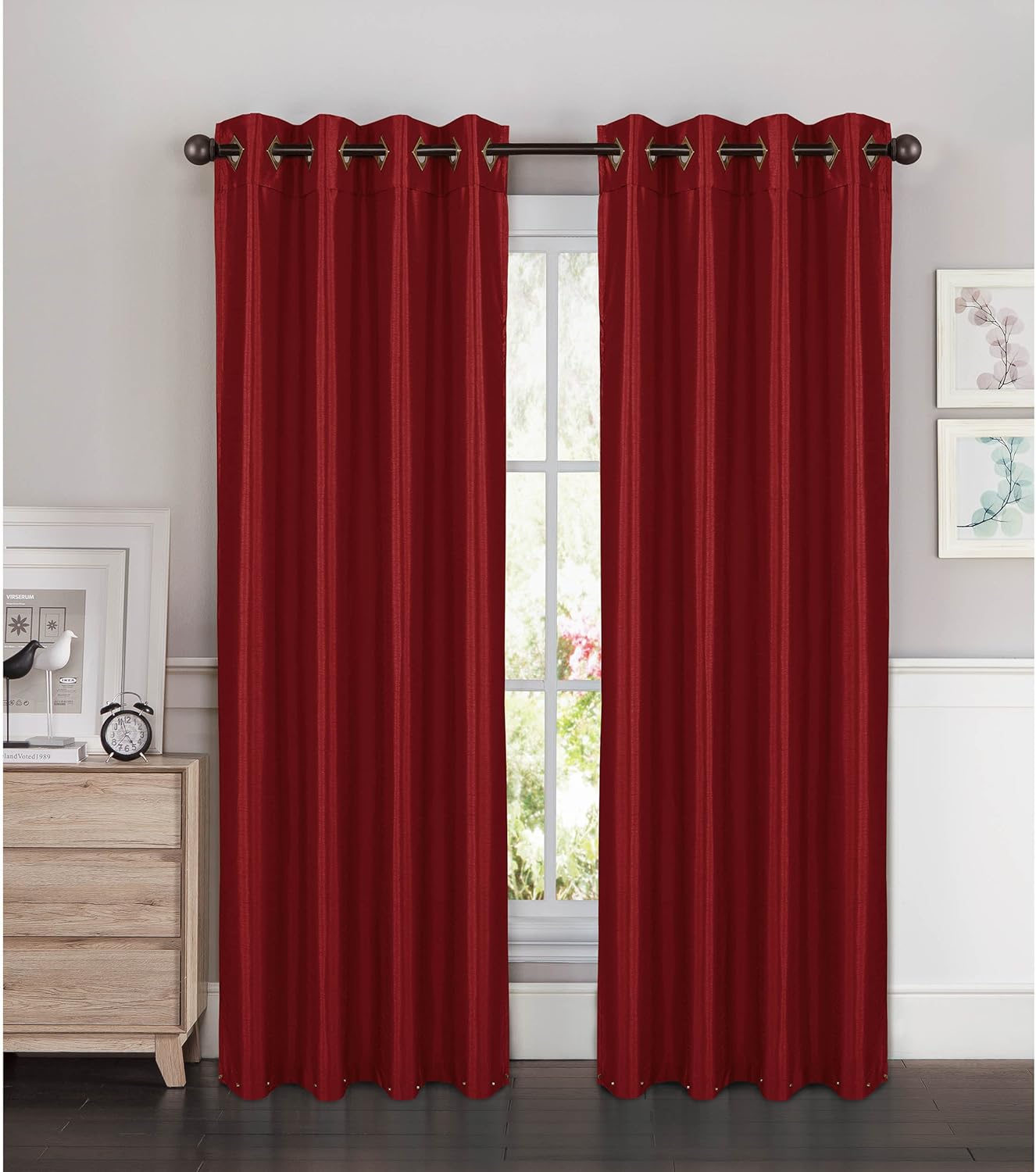 Amazon Com Window Elements Kim Faux Silk Extra Wide 108 X 84 In