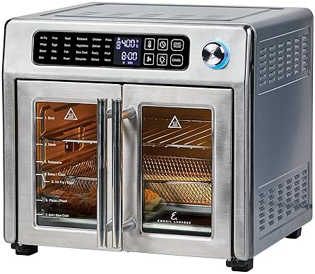 Kitchen & Dining - Emeril Lagasse Extra Large French Door Air Fryer Toaster Oven Combo, 24 Cooking Functions and Digital Controls, 7 Accessories Included, Stainless Steel Finish, 26QT Capacity