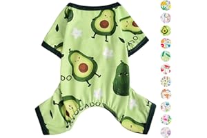 PINKBOW Dog Pajamas Pjs Summer Dog Clothes for Small Dogs Girl - Boy - Medium Size Dogs, Soft Stretchy Puppy Clothes Doggie Onesies Fall Cat Pet Jammies Outfit (Avocado Green, Medium)