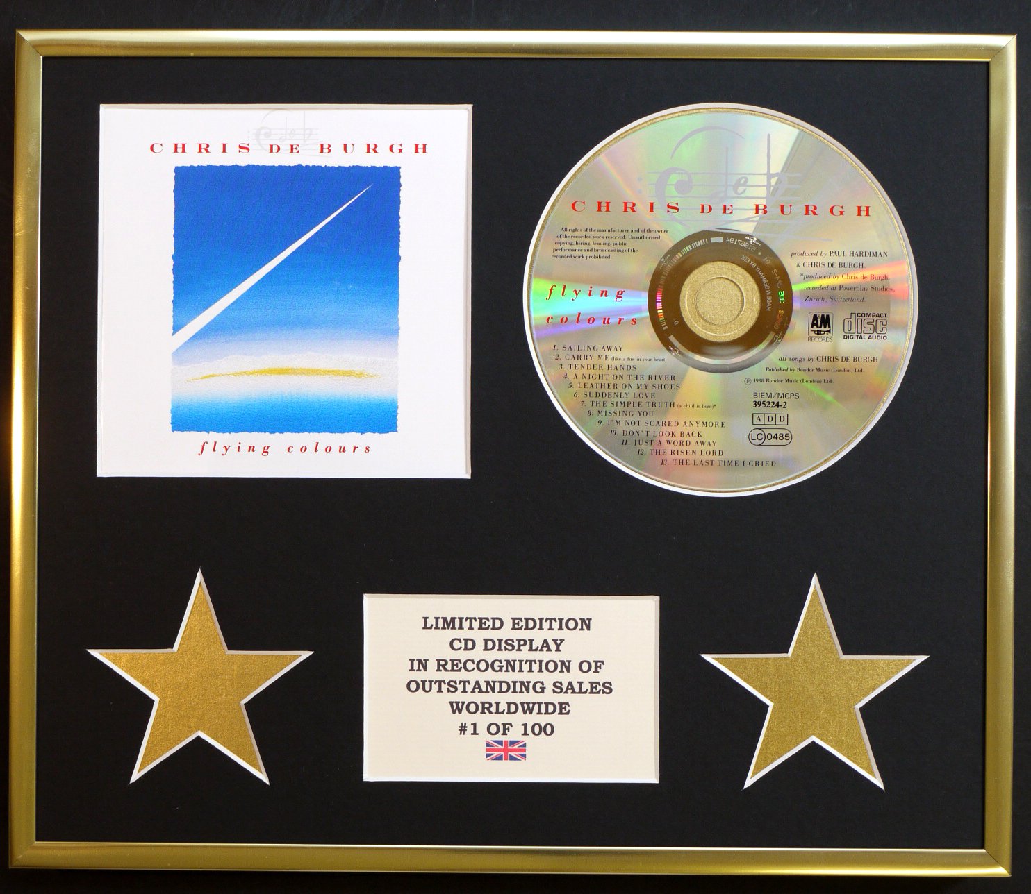 CHRIS DE BURGH/CD DISPLAY/LIMITED EDITION/COA/FLYING COLOURS