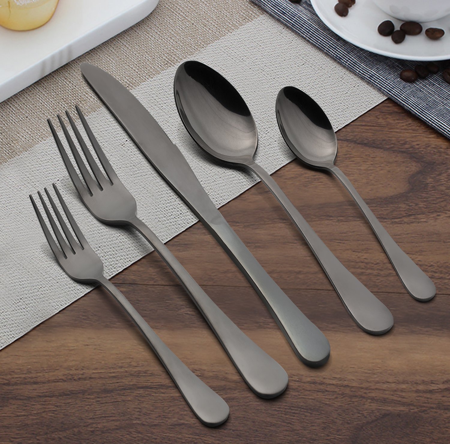 LIANYU 20Piece Stainless Steel Flatware Cutlery Set for 4 Dishwasher