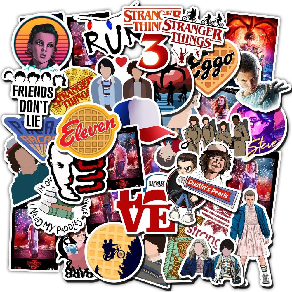Stranger Things Stickers 75pcs Best Things for Kids Girls Teens Vinyl Decals Stranger Things Merchandise for Water Bottle Hydro Flask Luggage Skateboard Motorcycle Notebooks (Stranger Things)