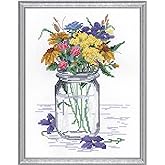 Janlynn 017-0112 "Wildflower Jar Counted Cross Stitch Kit
