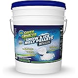 Green Gobbler 96% Pure Calcium Chloride Snow & Ice Melt Pellets | Concrete Safe Ice Melt (25 lb Pail)