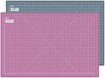 A 1 High Performance Schneidmatte, Schneidematte, Schneidunterlage 90 x 60 cm, selbstheilend rosa/grau