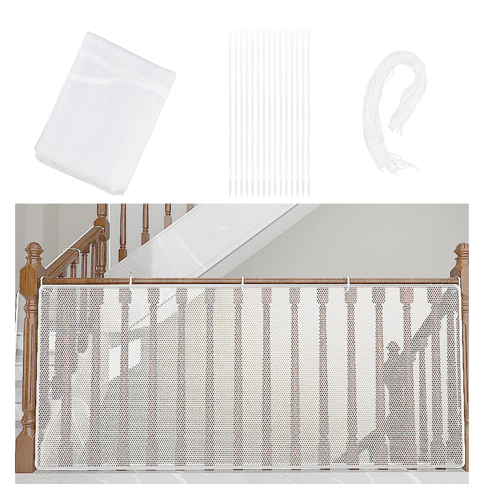 Bailinks Child Safety Net, 9ft X 2ft Balconies, Terraces and Balustrade Stair Guards for Children Kids Pets