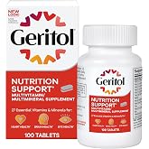 Geritol Multivitamin Supplement, 27 Essential Vitamins &amp; Minerals, 100 Tabs | Daily support for adults, multivitamin tablets with 27 essential vitamins and minerals, gluten-free, non-GMO