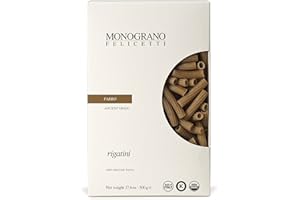 MONOGRANO FELICETTI Organic Farro Rigatini Pasta Selezioni Monograno By Valentino Felicetti (2 Pack)